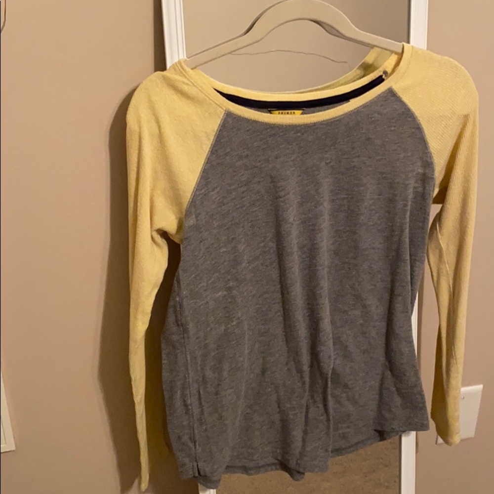 Aeropostale yellow and grey baseball long sleeve